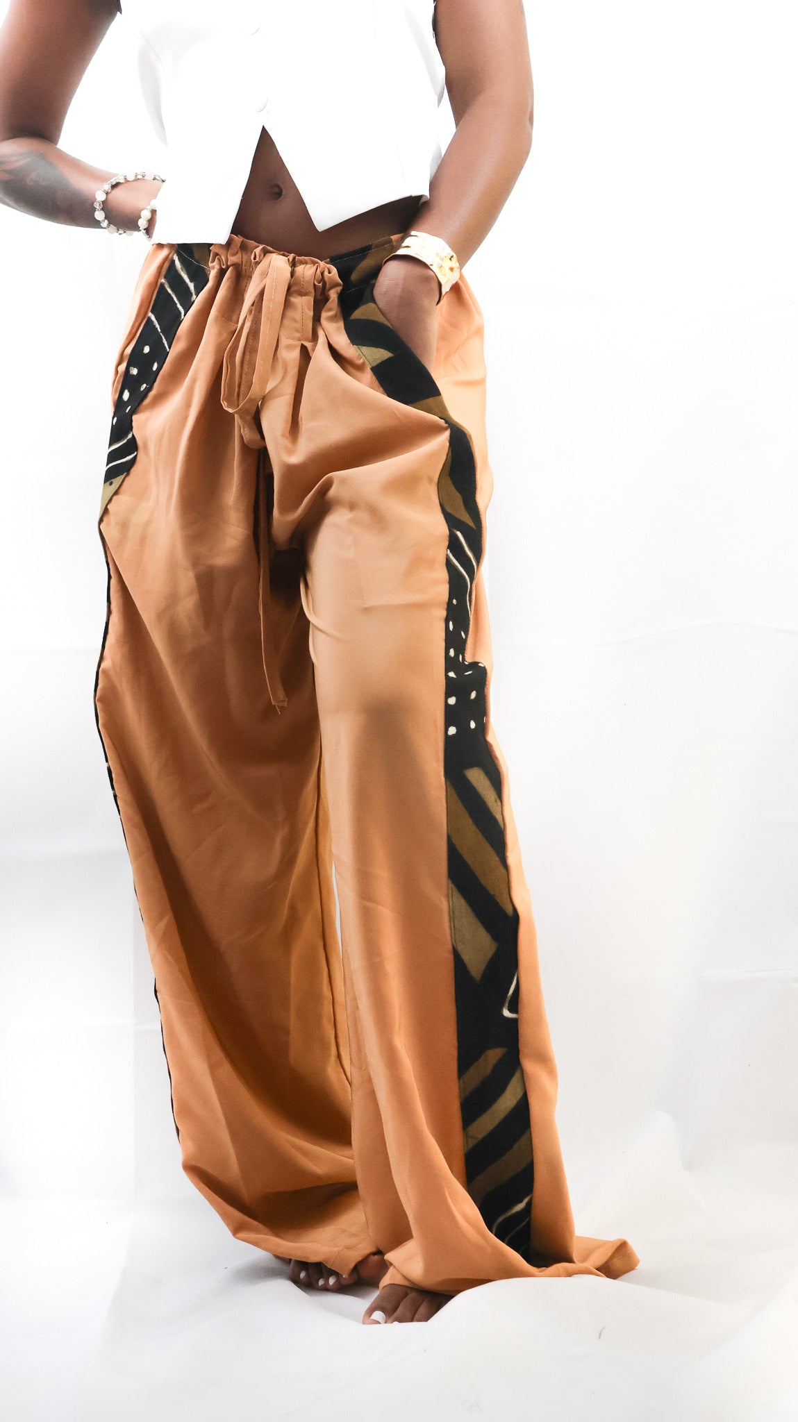 Pantalon large boho chic.