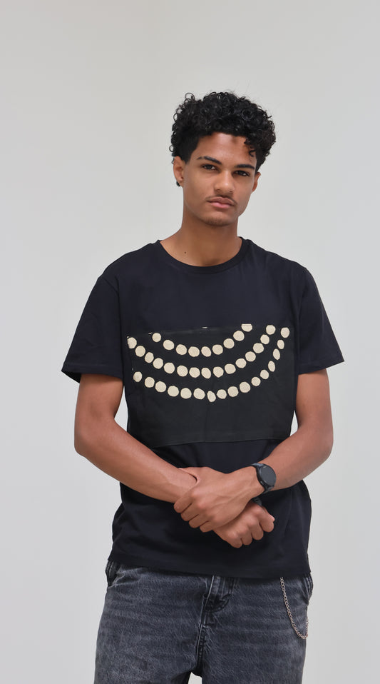Teeshirt:arcs de points blancs