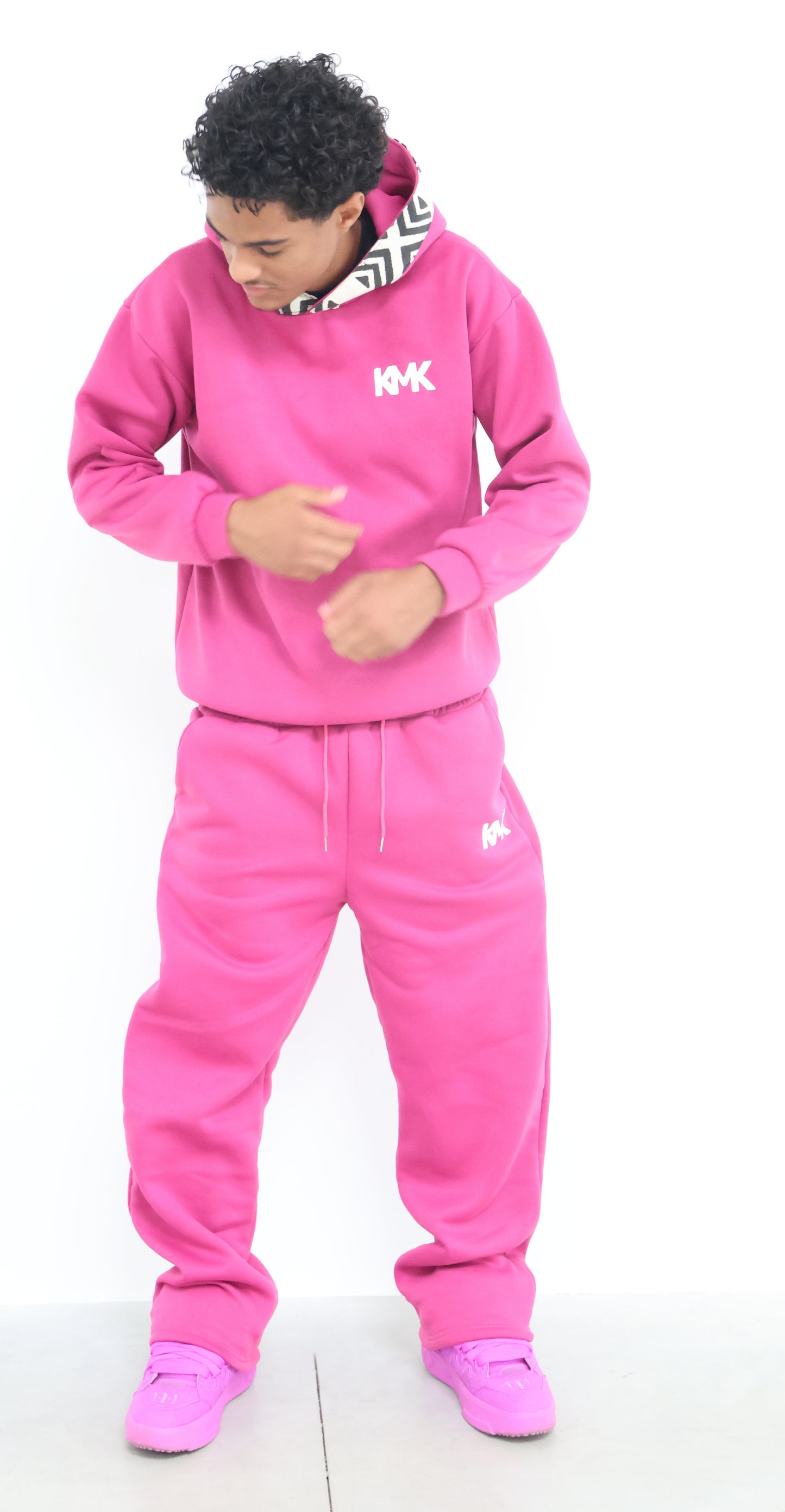 Ensemble sweat à capuche rose