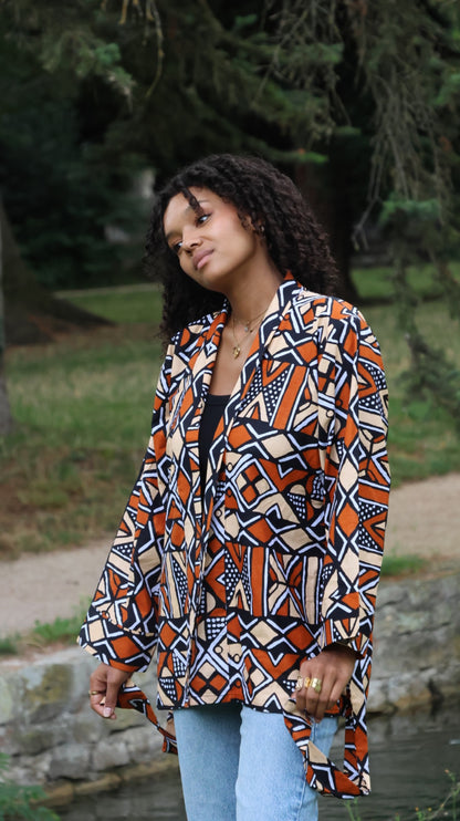 Veste orange à motif