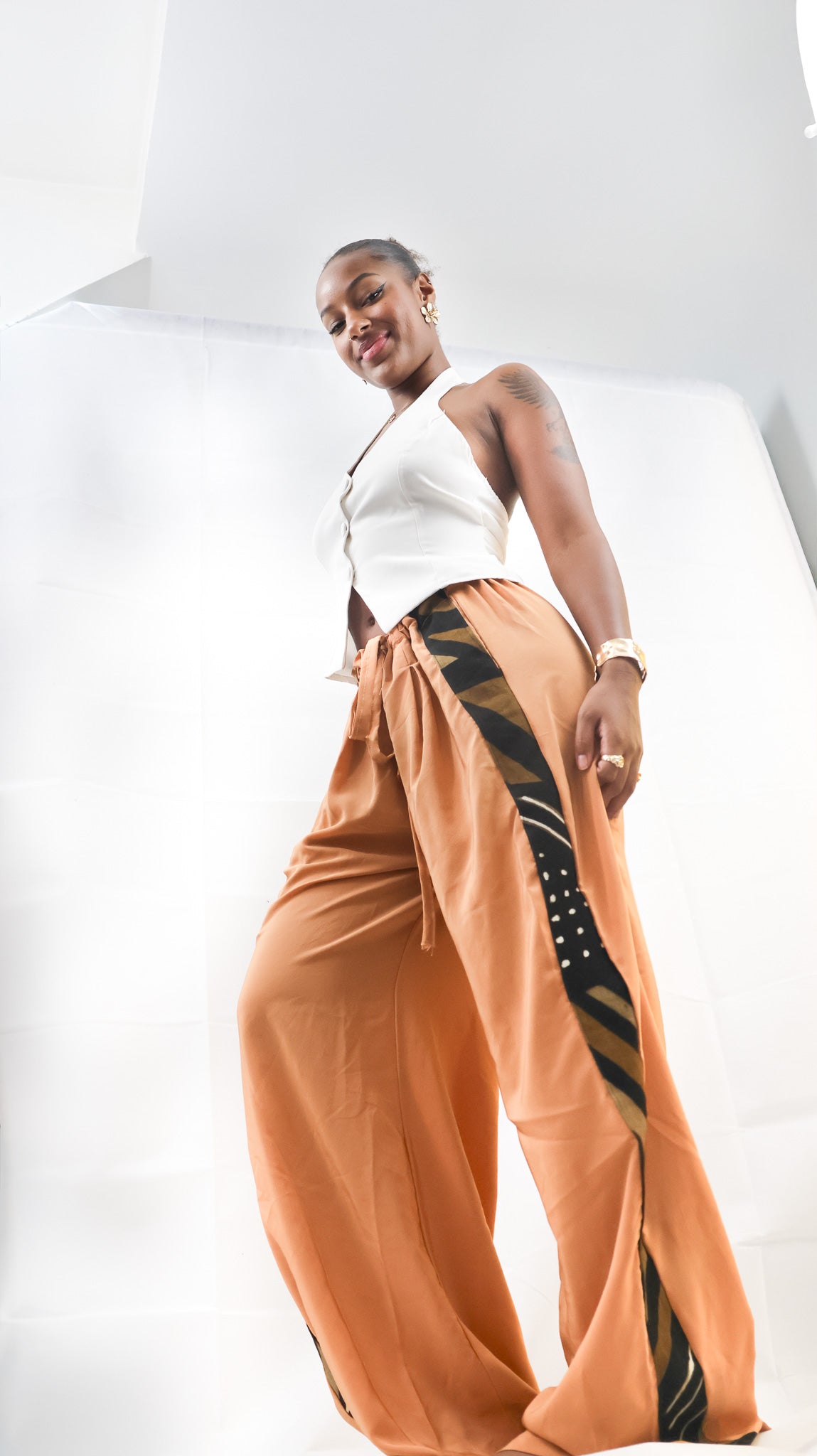 Pantalon large boho chic.