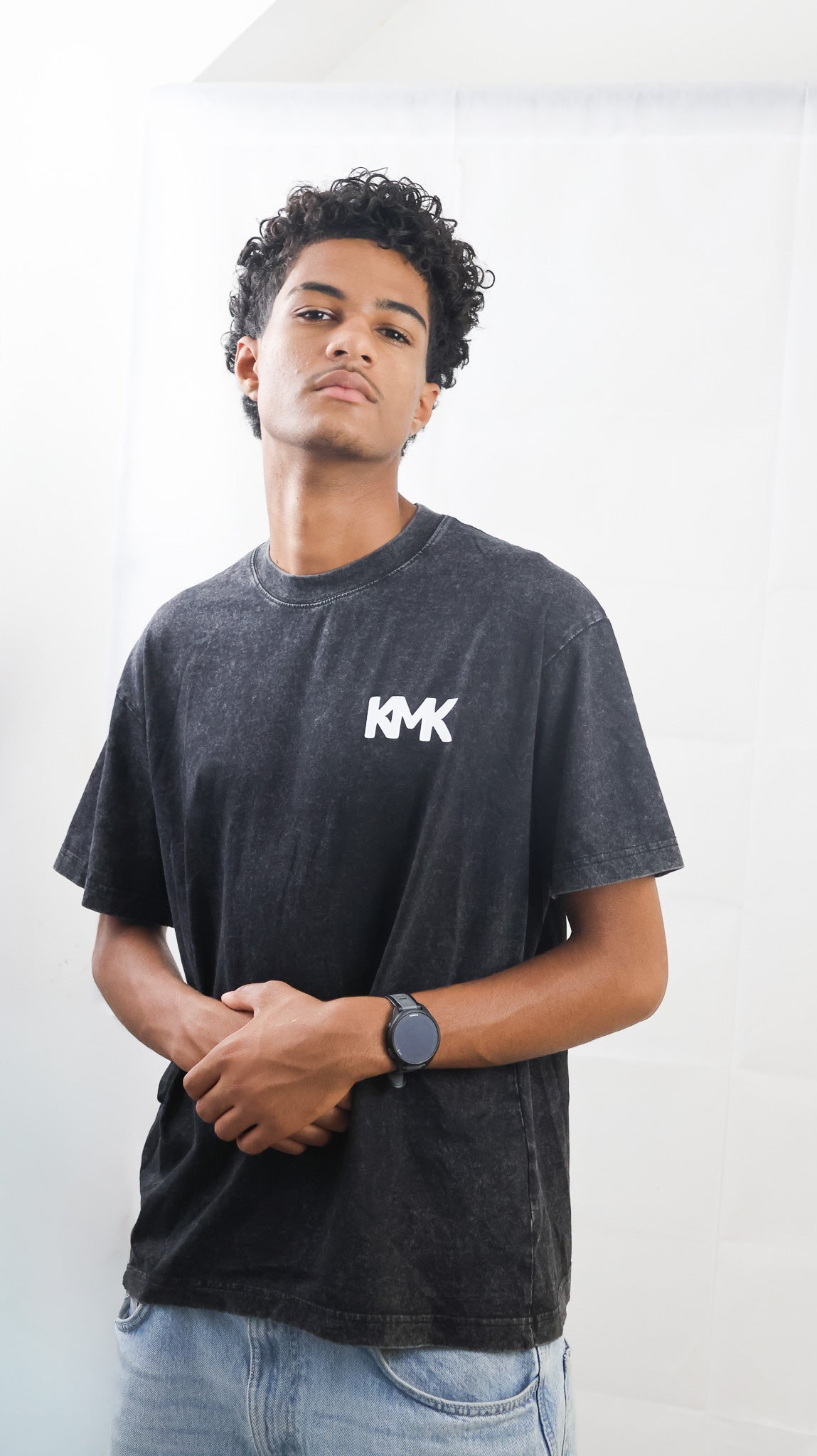 T-shirt Oversize Effet Délavé – Motif Géométrique Inédit