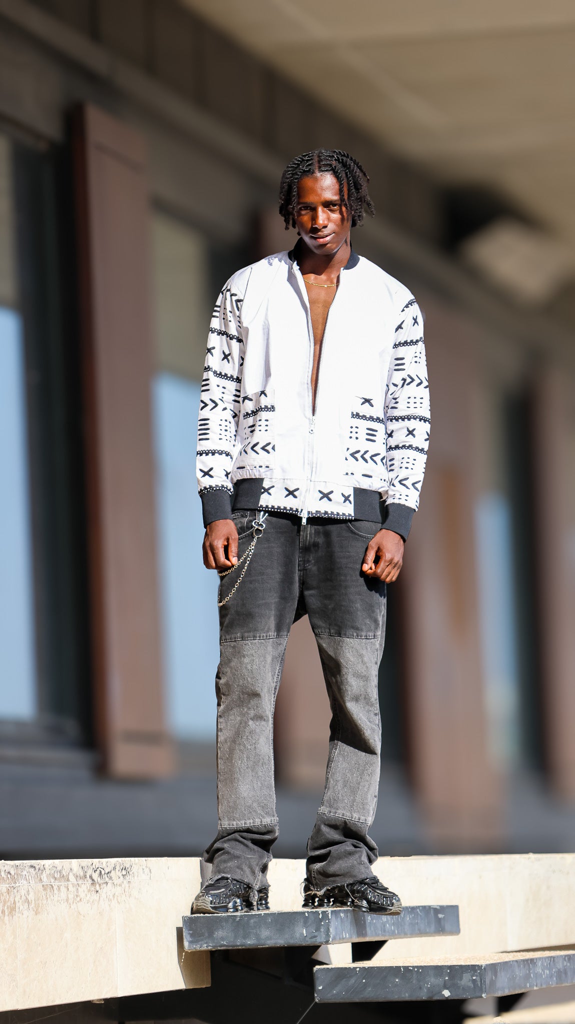 Bombers blanc manche longue