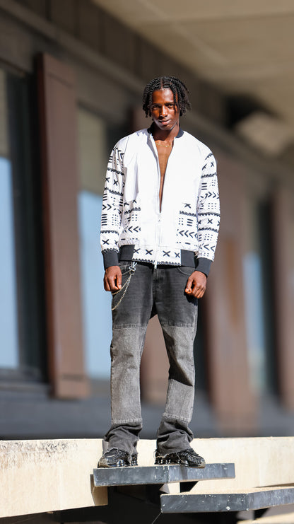 Bombers blanc manche longue