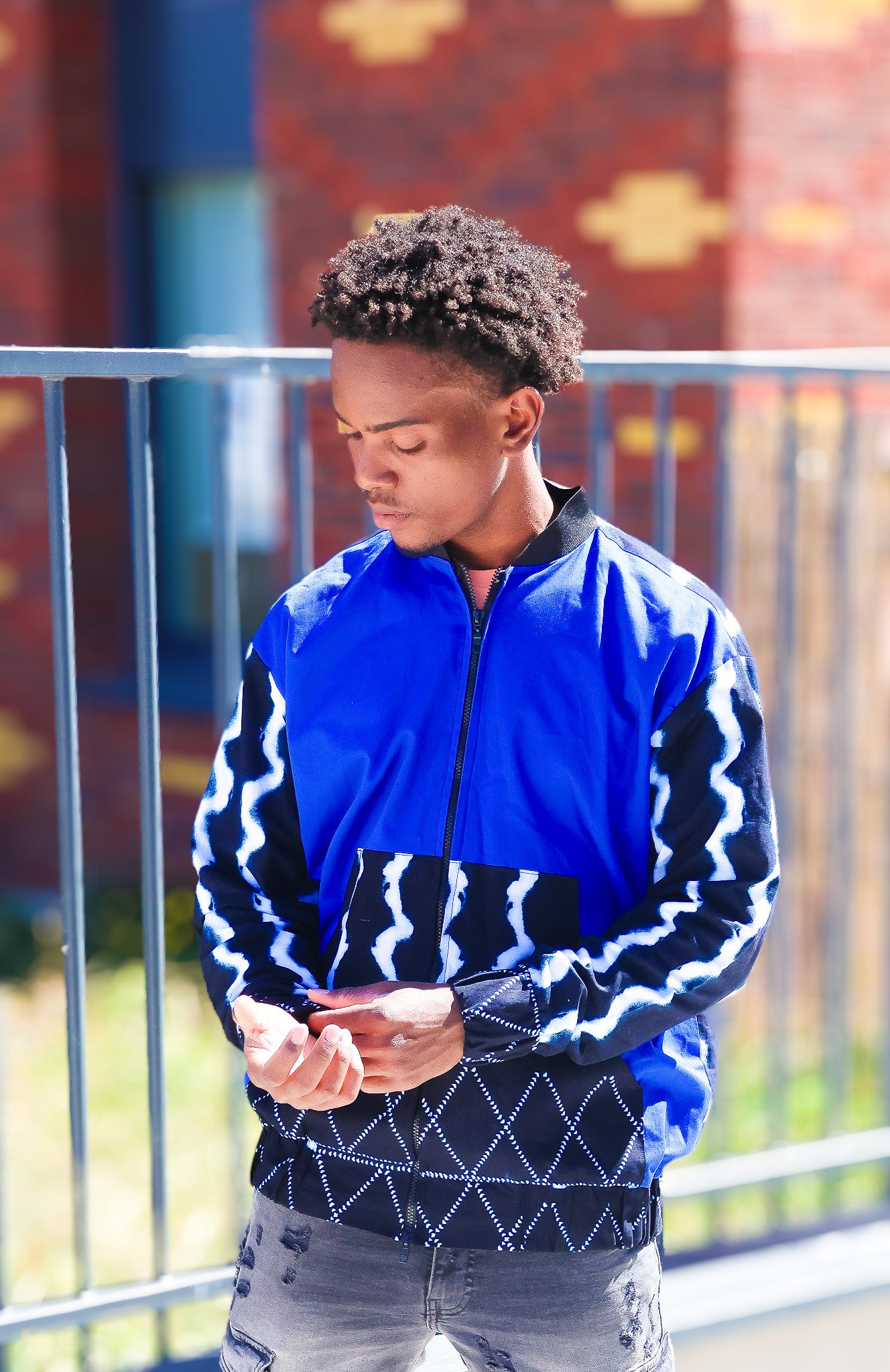 Bombers longue manche noir détail bleu