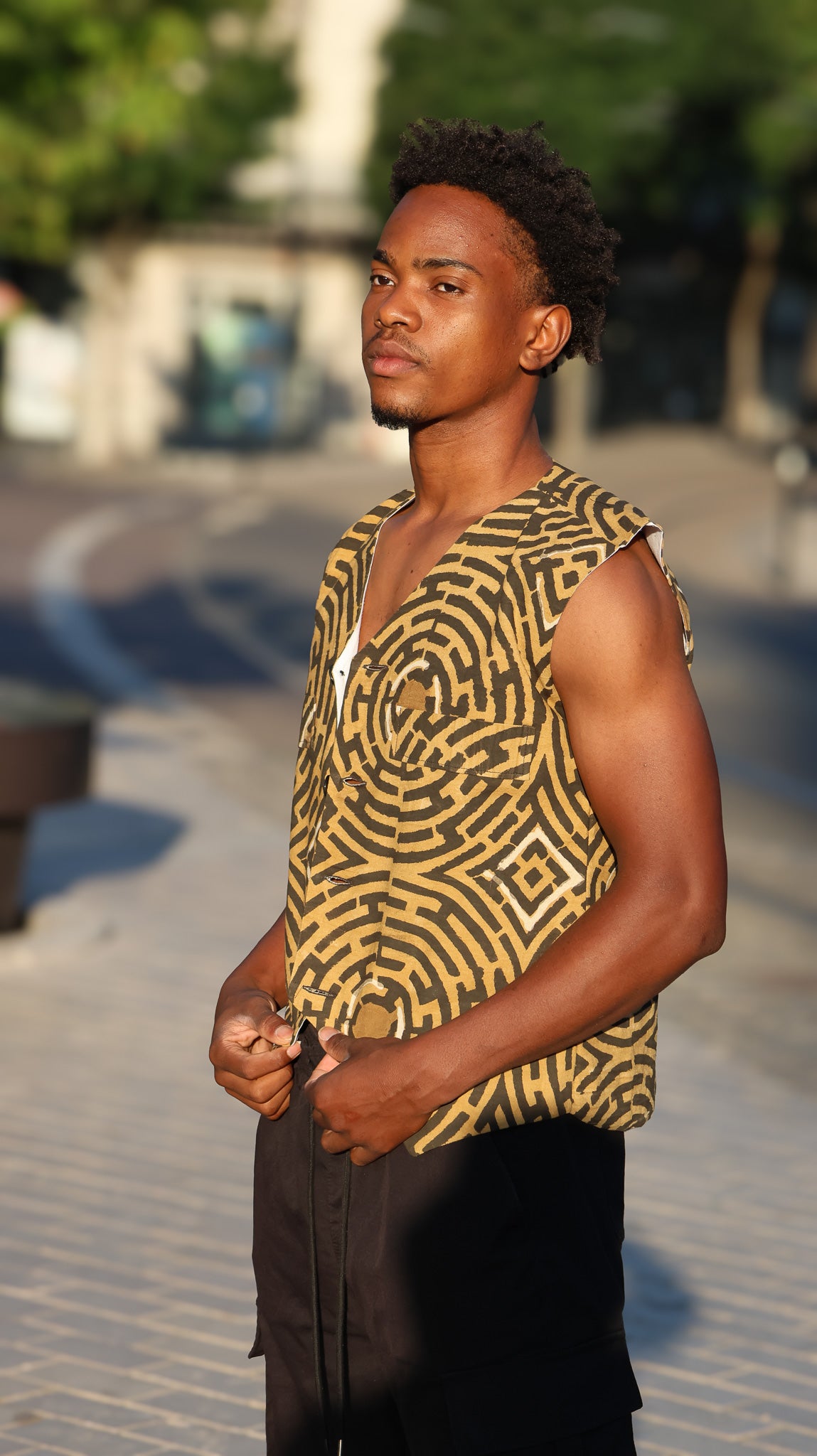 Débardeur a motif noir