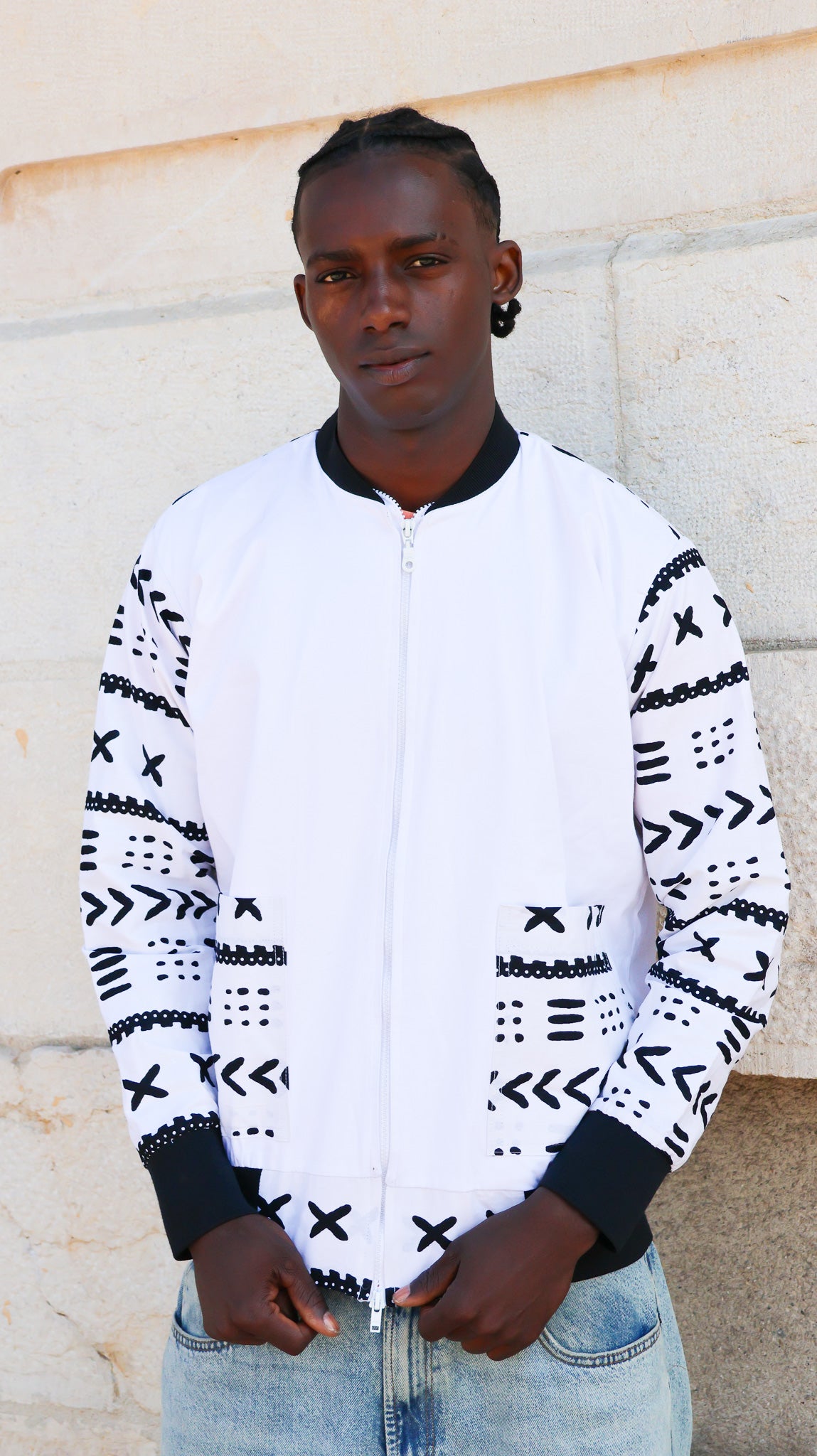 Bombers blanc manche longue