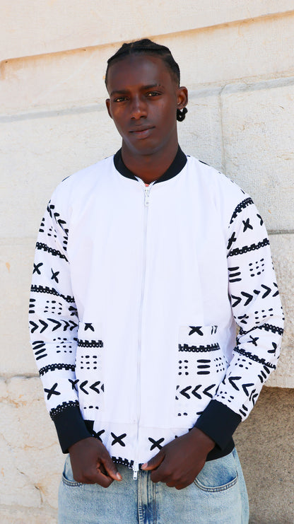 Bombers blanc manche longue