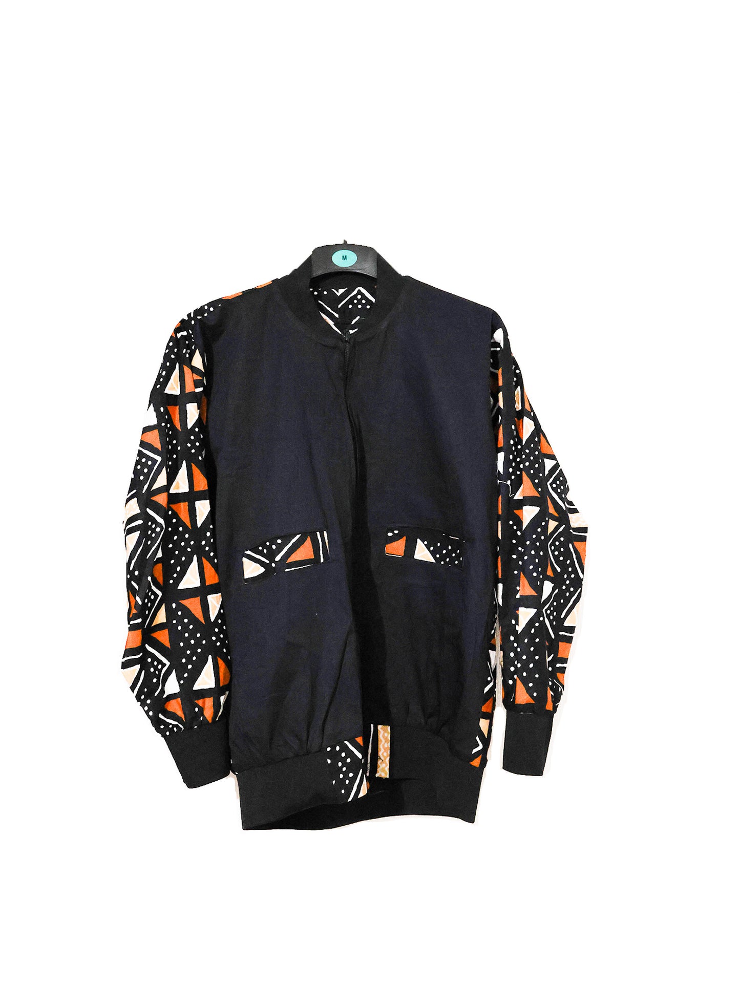 bombers noir a motif sans poche avant