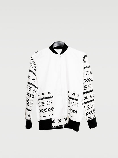 Bombers blanc manche longue