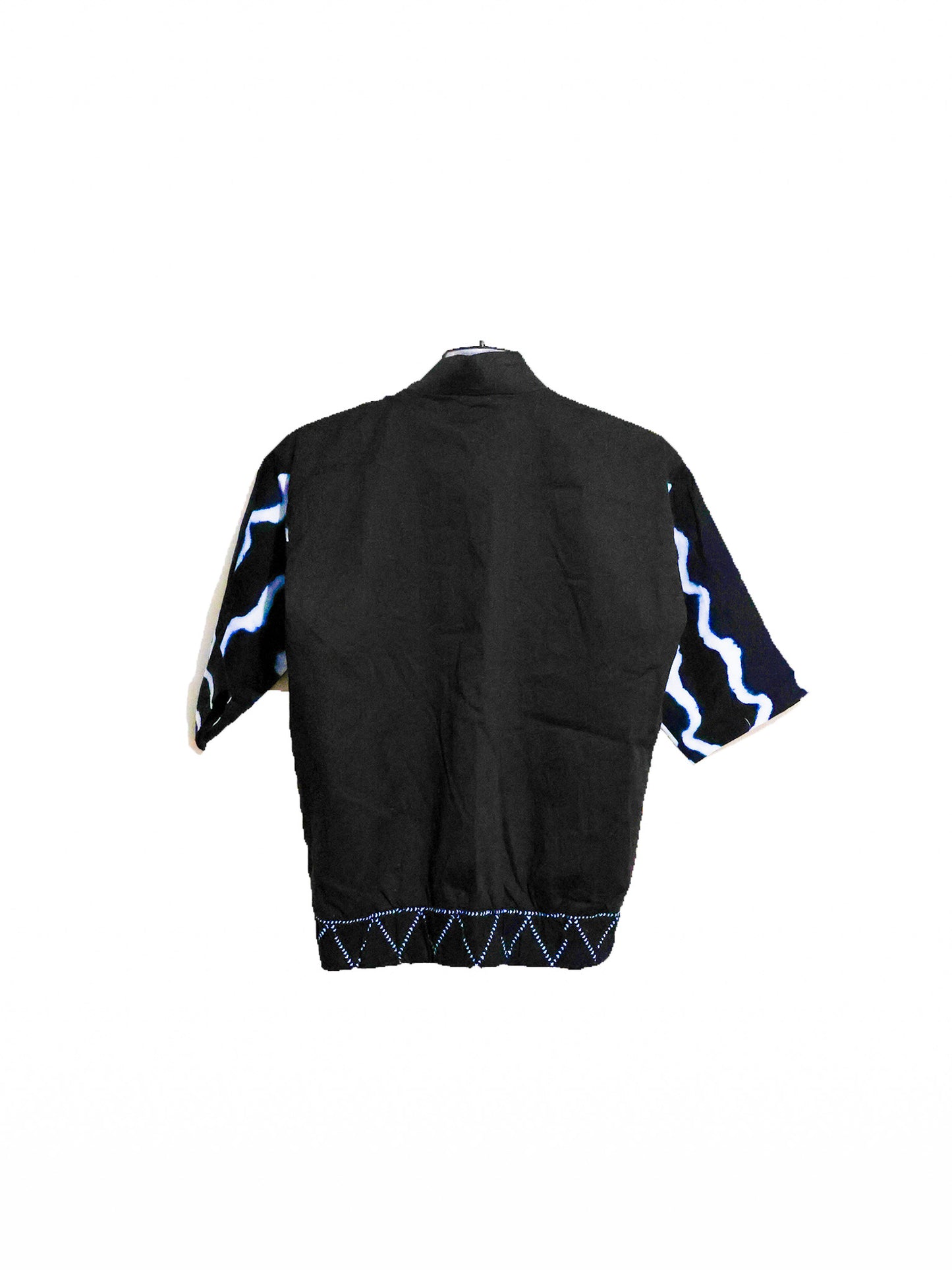 Bombers manche courte noir motif blanc