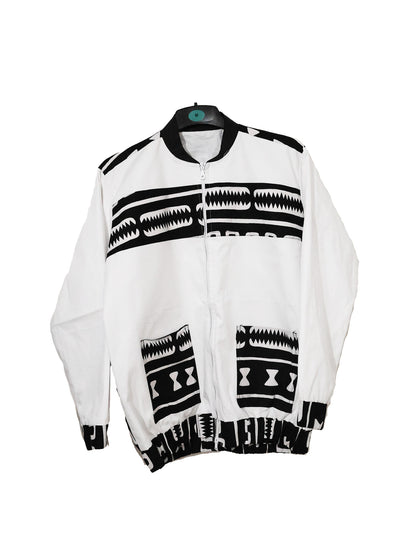 bombers blanc bande noir