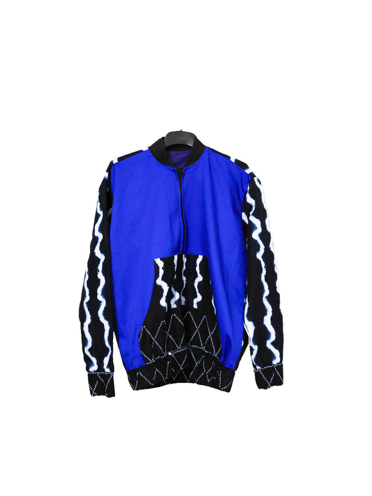 Bombers longue manche noir détail bleu