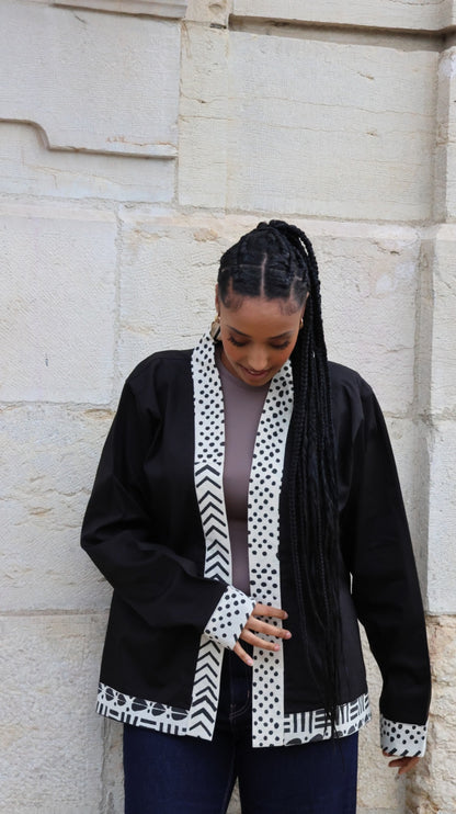 Veste noir avec détail femme