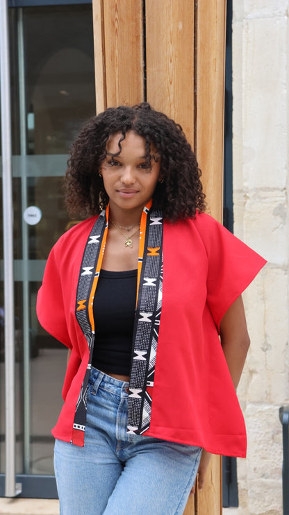 Veste rouge manche courte