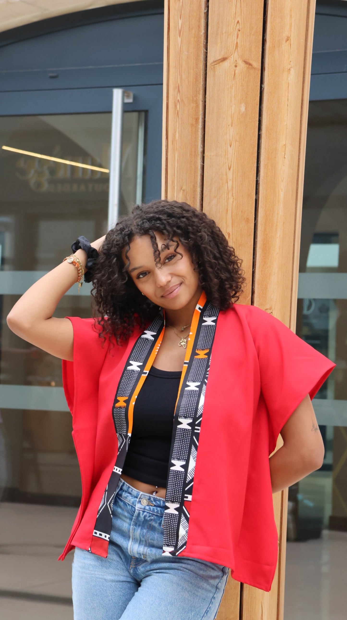 Veste rouge manche courte
