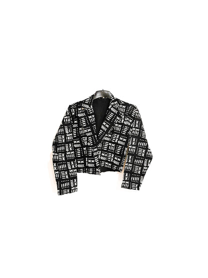 Veste noir motif blanc